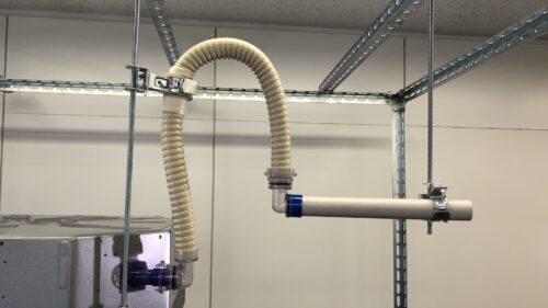ドレンアップ専用配管を使うことで鳥居配管の施工時間が大幅に短縮