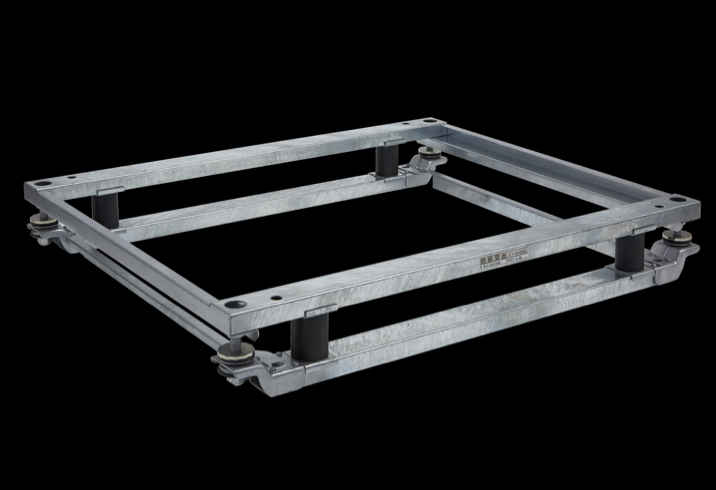 空調機にも地震・振動対策を。「減震機構付き」防振架台